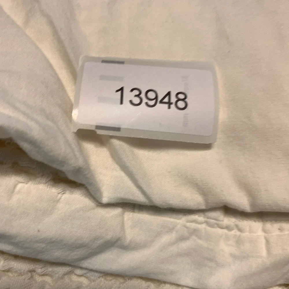 Hawthorne Hill Duvet Cover Twin‎ White Cream Waffle Weave Cotton Button Bedding